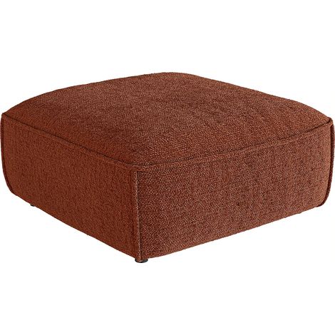 Pouf en tissu chenille terracotta CAMILIO de Maison Céphy (1/3)
