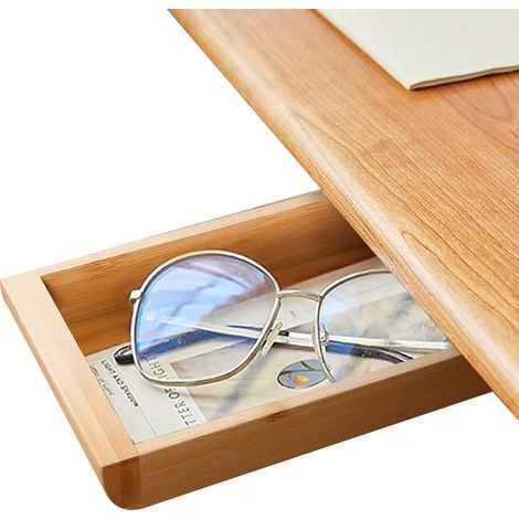 Tiroirs en bois sous la table, organiseur de tiroir caché auto-adhésif coulissant, rangement fait main facile à installer sous la table (1/5)