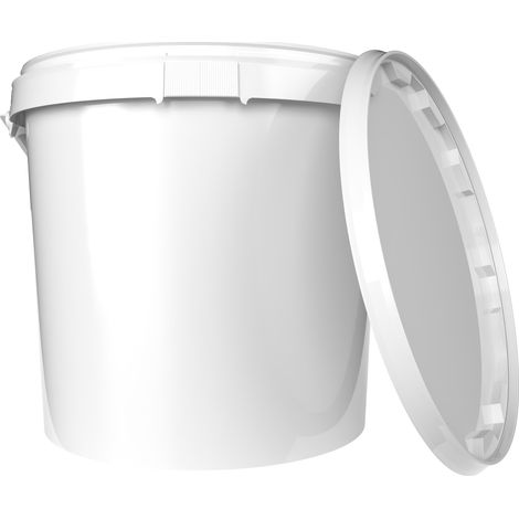 Seau avec couvercle 20 L  Blanc alimentaire  PP  1 pièce