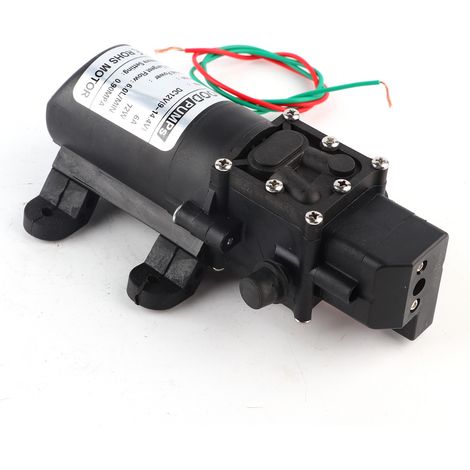 Pompe à membrane miniature 6,0 l/min 0,9 MPa, tuyau droit, sortie d'eau des deux côtés (à droite), 12 V 72 W (1/5)