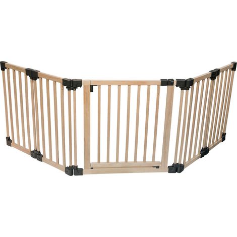 Safetots Barrière De Sécurité Multi-panneau En Bois, Avec Porte, Jusqu'à 256cm De Largeur X 76cm De Hauteur, Bois