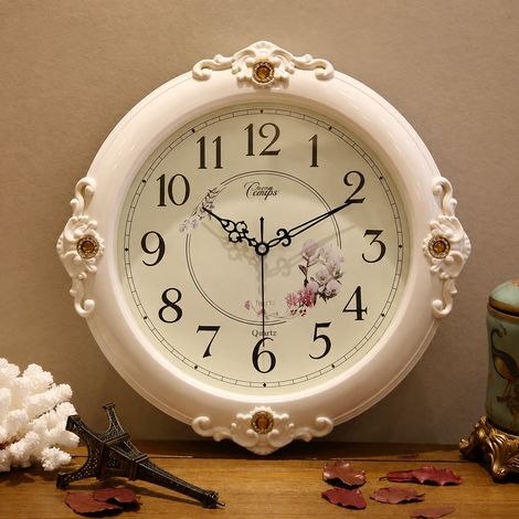 Horloge murale ronde à quartz 16 pouces modèle 2583 imitation bois cadran A 2583 réf 4764 2 g – Livraison gratuite (1/5)