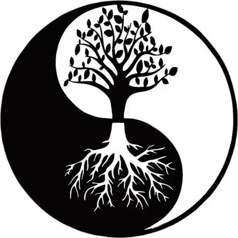 Décoration Murale Métal - Arbre de Vie - Yin Yang Décoration Murale Métal 3030 cm noir (1/5)
