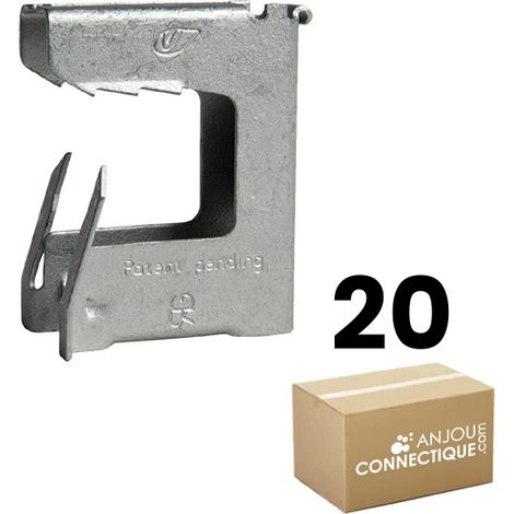 Boîte plastique de 20 attaches TIGRE pour l'accrochage et et la suspension sur charpente acier 8-16 mm - Ram