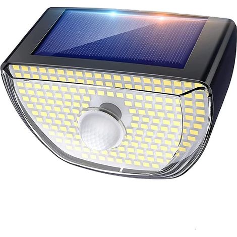 Projecteur solaire d'extérieur 200 LED avec détecteur de mouvement IP65, éclairage encastré, applique murale pour jardin et piscine (1 unité) (1/4)