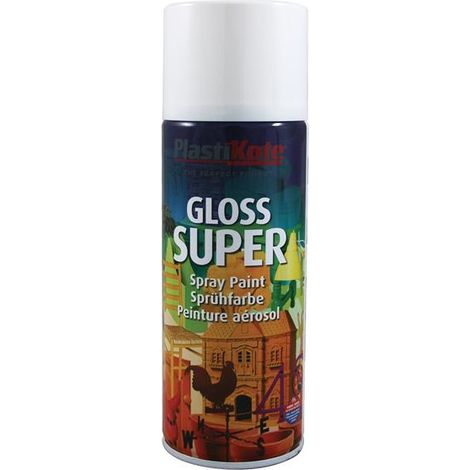 PlastiKote 011153 Gloss Super Spray White RAL 9016 400ml PKT1153