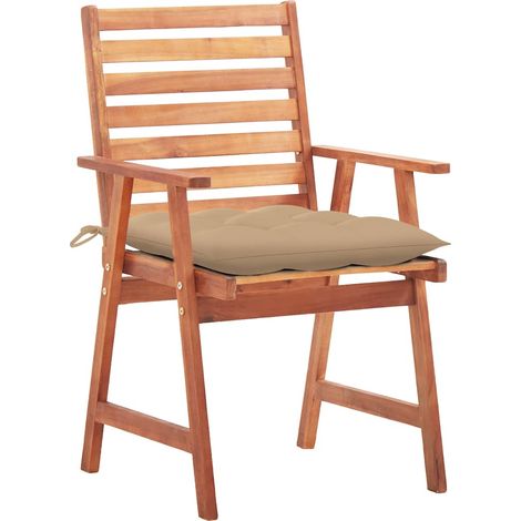 Maison Exclusive - Garten-Essstühle 3 Stk. mit Kissen Massivholz (1/5)