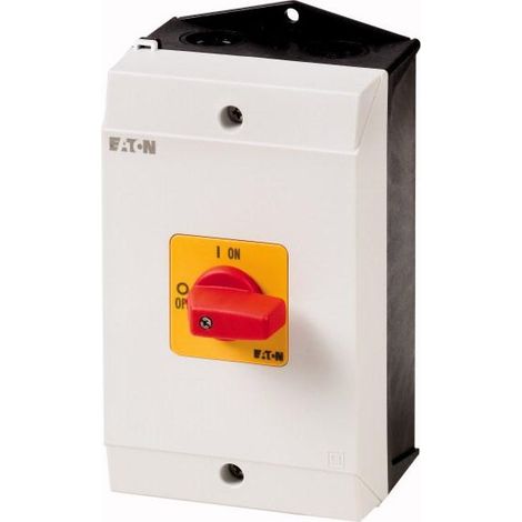 Inter d'arrêt d'urgence +coffret 3p 25A manette rouge 000207300 EATON P1-25/I2-RT