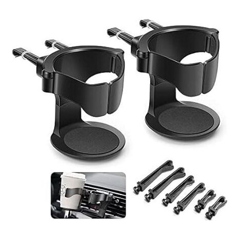 2PCS Porte Gobelet Voiture,Support Gobelet Voiture, Porte-gobelet de Voiture Réglable, pour Grille d'Aération de Voitures, Camions, Camping-Cars (1/5)