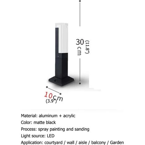 (H30cm-220V) DEBBY Lampe de jardin LED extérieure étanche en aluminium, décorative et créative pour villas, duplex et parcs (1/5)