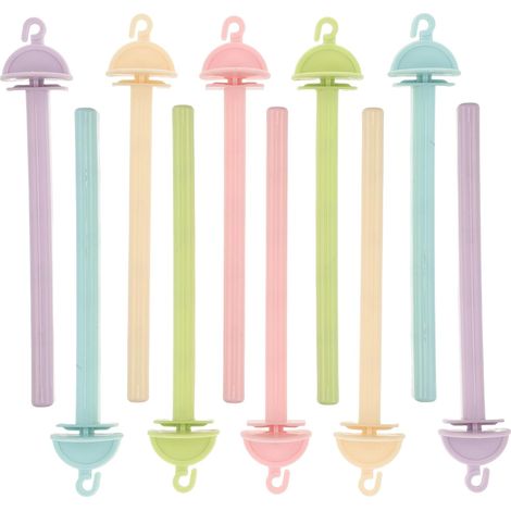 Lot de 10 perchoirs pour Cage à Oiseaux - Supports en Plastique antidérapants Multicolores pour Cage à Oiseaux - Supports à Clipser pour perroquets (1/5)