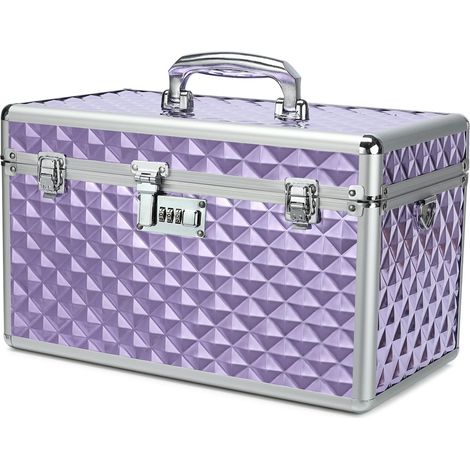 Boîte de Rangement avec verrou à Combinaison, boîte de Stockage de médicaments verrouillable, boîte de Premiers Secours Vide, boîte de sécurité (Purple, X-Large) (1/5)