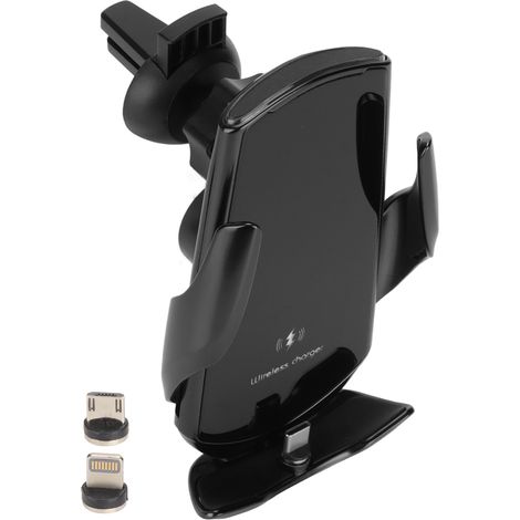 Support Voiture Magnétique Sans Fil avec Capteur Intelligent, Support de Ventilation Rapide Charge 15W Noir pour Téléphone (1/5)