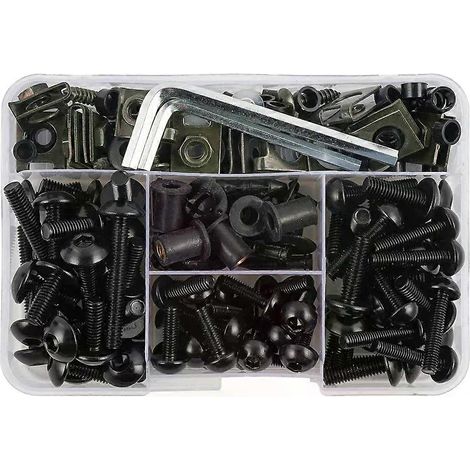Komplettes Verkleidungsschrauben-Set (190 Teile), kompatibel mit Kawasaki ZX6R ZX7R ZX9R ZX10R ZX12R ZX14R Versys 650 Ninja 650R 1000 Z750 Z1000 ZZR600 (1/5)