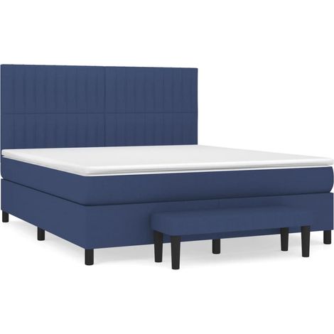 Maison Exclusive - Giroletto a Molle con Materasso Blu 180x200 cm in Tessuto