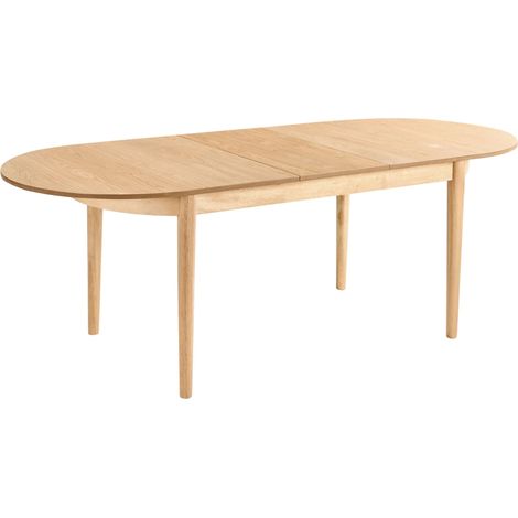 Extending Dining Table LARTO Light Ash Wood 180/220 cm 90 cm
