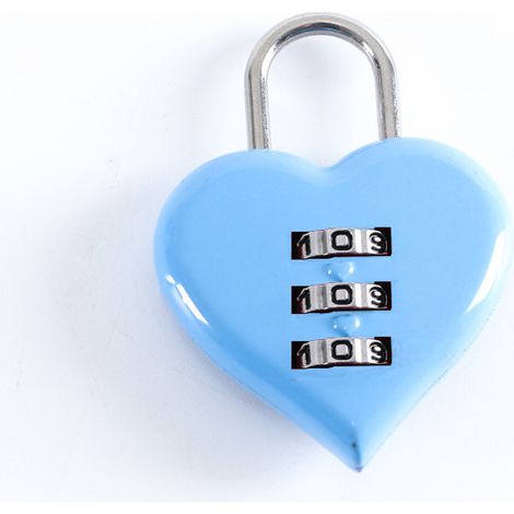 Cadenas à combinaison , 3 chiffres, intérieur, anse acier(bleu ciel)