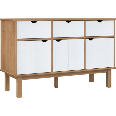 Maison Exclusive - Credenza OTTA Marrone e Bianco 114x43x73,5 cm in Legno di Pino