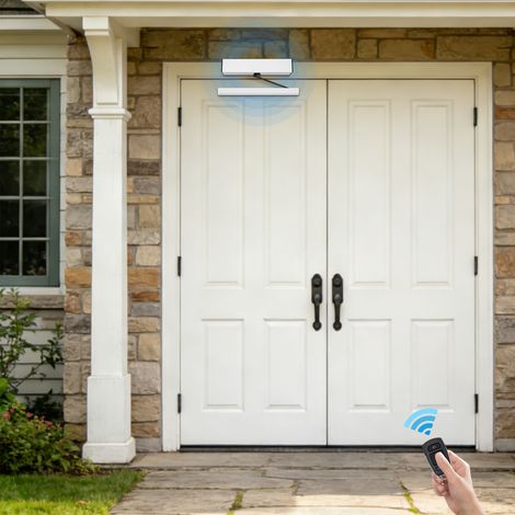 【Maison connectée】Ouvre-porte automatique 110° - Kit d'ouvre-porte rotatif - Entraînement de porte électrique - Poids max. de la porte 150 kg - Ouvre-porte pour porte pivotante (1/5)