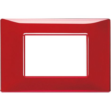 Placca Interruttore 3 Moduli Compatibile Matix Copri Placchetta Rossa C8803 (1/2)