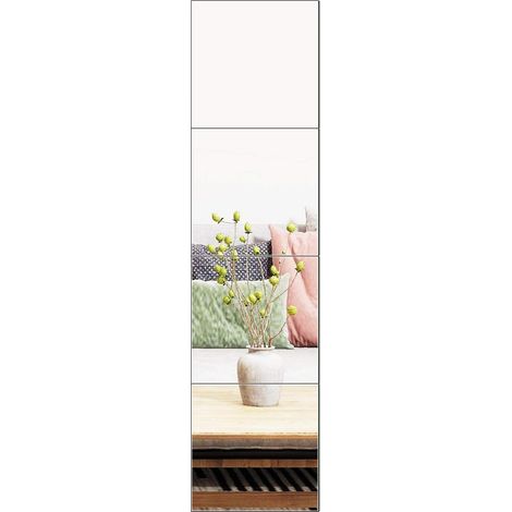 Set mit 4 quadratischen Acryl-Spiegel-Wandaufklebern für Wohnzimmer, Schlafzimmer, Badezimmer und Fitnessräume, 30 x 30 cm