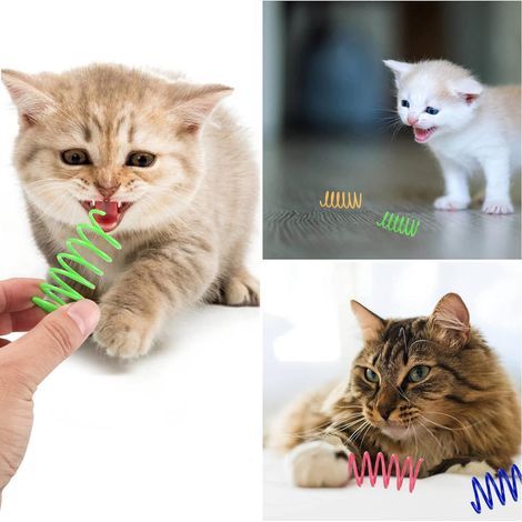 24 Pièces Jouets de Printemps pour Chats, Coloré Jouet Ressorts Chat, Jouets de Ressorts en Spirale en Plastique Interactif Chat pour Chaton Chaton Animaux de Compagnie Chasse (1/5)