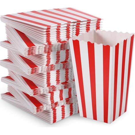 Boîtes à Pop-Corn, Bonbons Conteneur Popcorn Carton pour Collations Chips Bâtonnets de Bretzel Fête Mariage (1/5)