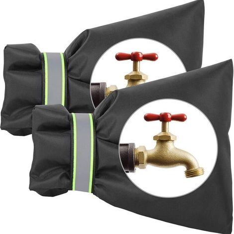 2 Pièces Housse de Robinet pour L'extérieur, Couvercle Antigel pour Robinet avec Bande Réfléchissante, Housse de Robinet de Jardin Imperméable pour Protection Contre Le Gel en Hiver 21x18cm (1/5)