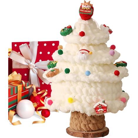 Gestrickter Tannenbaum 26 cm, Bunt, Weihnachts-Tischdeko (1/5)