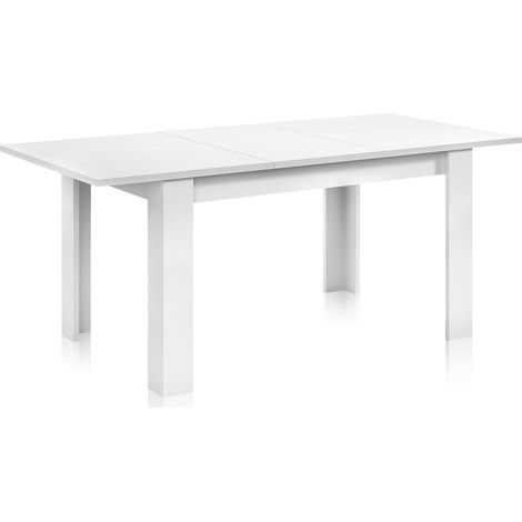 Table de Salle à Manger Extensible, Table de Salon ou Cuisine, Finition Blanche, Dimensions : 140-190 x 90 x 78 cm (l x P x H). (1/5)