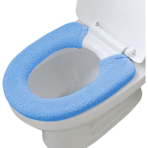 1 couvre-siège de toilette, épais et doux, universel ovale/ronde, avec crochets de fixation, pour personnes âgées et handicapées (1/5)