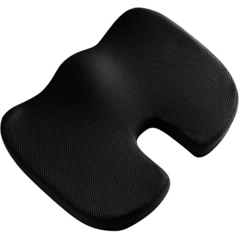 Coussin d'assise en mousse à mémoire de forme soulageant la pression et réduisant les douleurs au coccyx - Coussin d'assise pour chaise de bureau et fauteuil roulant - Dossier ergonomique (1/5)