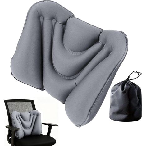 Coussin Lombaire , Coussin Lombaire Gonflable pour Le Dos - de Siège pour la Taille  pour Voyage Bureau Siège Bureau Conduite Lecture Adultes Avion Camion