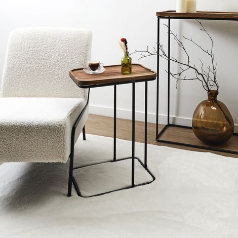 Table d'appoint - HOME DECO FACTORY - Industrielle - Marron et Noir (1/5)