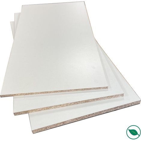 Panneau mélaminé blanc 1200 x 400 x 10 mm. - PEFC 70%