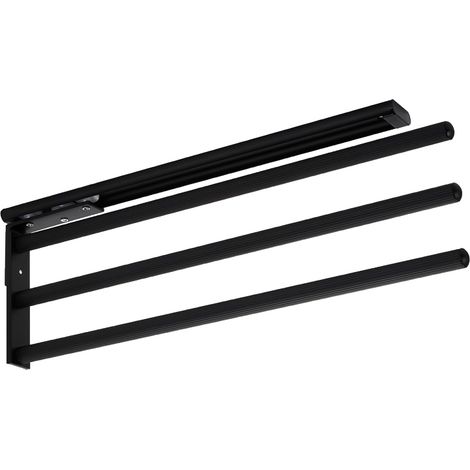 Itar – Porte essuie-tout coulissant noir – 3 bras – Hauteur 148 mm – Montage latéral sous plan de travail