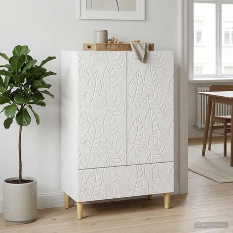 vidaXL Credenza Bianco Lucido 66 x 34,5 x 95 cm Legno ingegnerizzato (1/5)