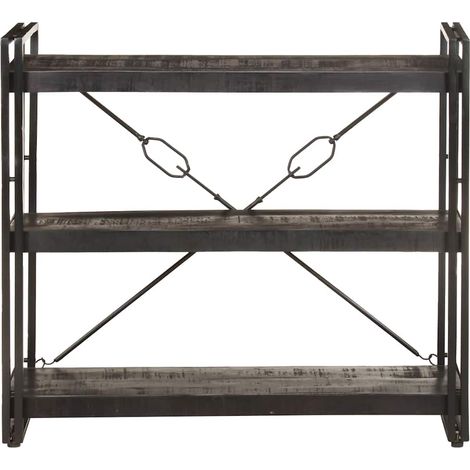 Maison Exclusive - Bücherregal 3 Fächer Schwarz 90x30x80 cm Mango (1/5)