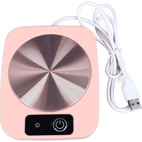 Chauffe-tasse portable, thermostat de tasse USB, coussin chauffant pour lait et thé, adapté au bureau à domicile, rose (1/5)