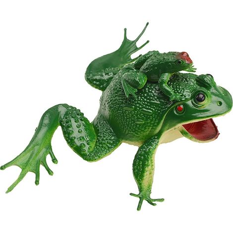 Grenouille miniature, jouet avec sons réalistes, grenouille mère et petit, crapaud factice, accessoires pour enfants (1/4)