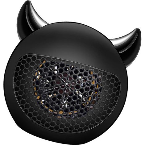 Mini chauffage d'appoint électrique portable, compact et à température constante, en forme de petit diable, noir, prise CN 220 V. (1/5)
