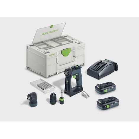 Perceuse-visseuse sans fil CXS 18 TBX 4,0 I-Set - FESTOOL - avec 2 batteries 4Ah - chargeur - SYSTAINER - 579354 (1/5)