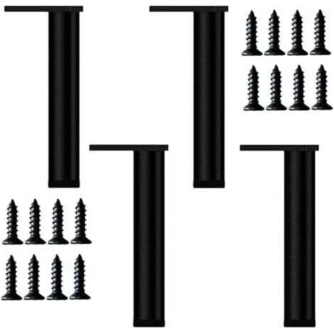 4 Pièces Pieds de Meuble Réglable 20cm Pied Canapé Moderne Pattes de Lits Noir Pieds Rechange pour Table Armoire (1/4)