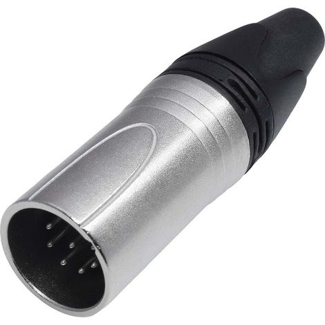 RS PRO-Connecteur XLR Mâle Droit 7 voies Montage sur câble, placage Argent ( Prix pour 1 ) (1/2)