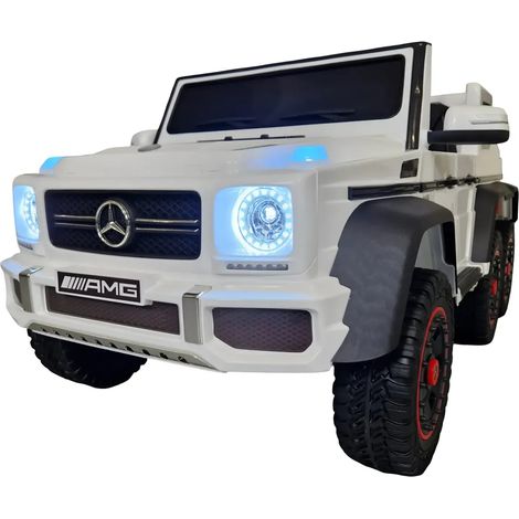 Auto Elettrica per Bambini Mercedes G63 Bianco 12V Pneumatici in Gomma (1/4)