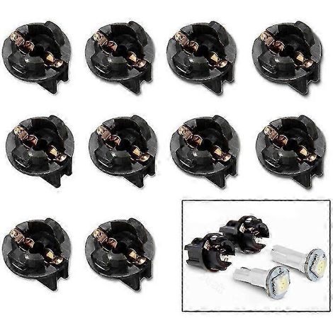 Lot de 10 douilles LED T10 à verrouillage par rotation, culot à vis, pour tableau de bord et accessoires intérieurs de voiture. (1/5)
