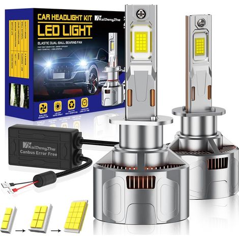 H1 LED Headlight Bulb, H1 LED Bulb High Power Enhanced Canbus 260W 40000LM 6500K 700% Brighter Conversion Kit for Low Beam and Road Car -2PCS (1/5)