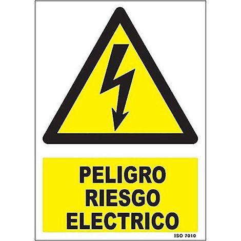 WURKO cartel adhesivo 7,5x5,,5 cm peligro riesgo electrico , Etiqueta adhesiva señalización (PELIGRO RIESGO ELECTRICO)Tamaño: 7,5 x5,5cmAdhesivoColor amarillo,blanco y