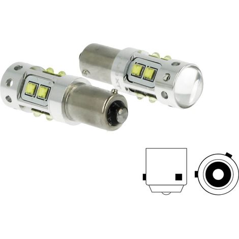 Lampada Led H21 BAY9s H21W 12V 50W Arancione 10 Smd Cree Piedini Sfalsati Per Frecce (1/3)