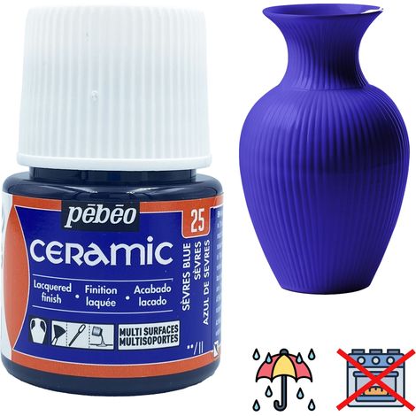 Peinture céramique à FROID, décoration résistante PEBEO 25 BLEU FONCÉ 45ml (1/5)